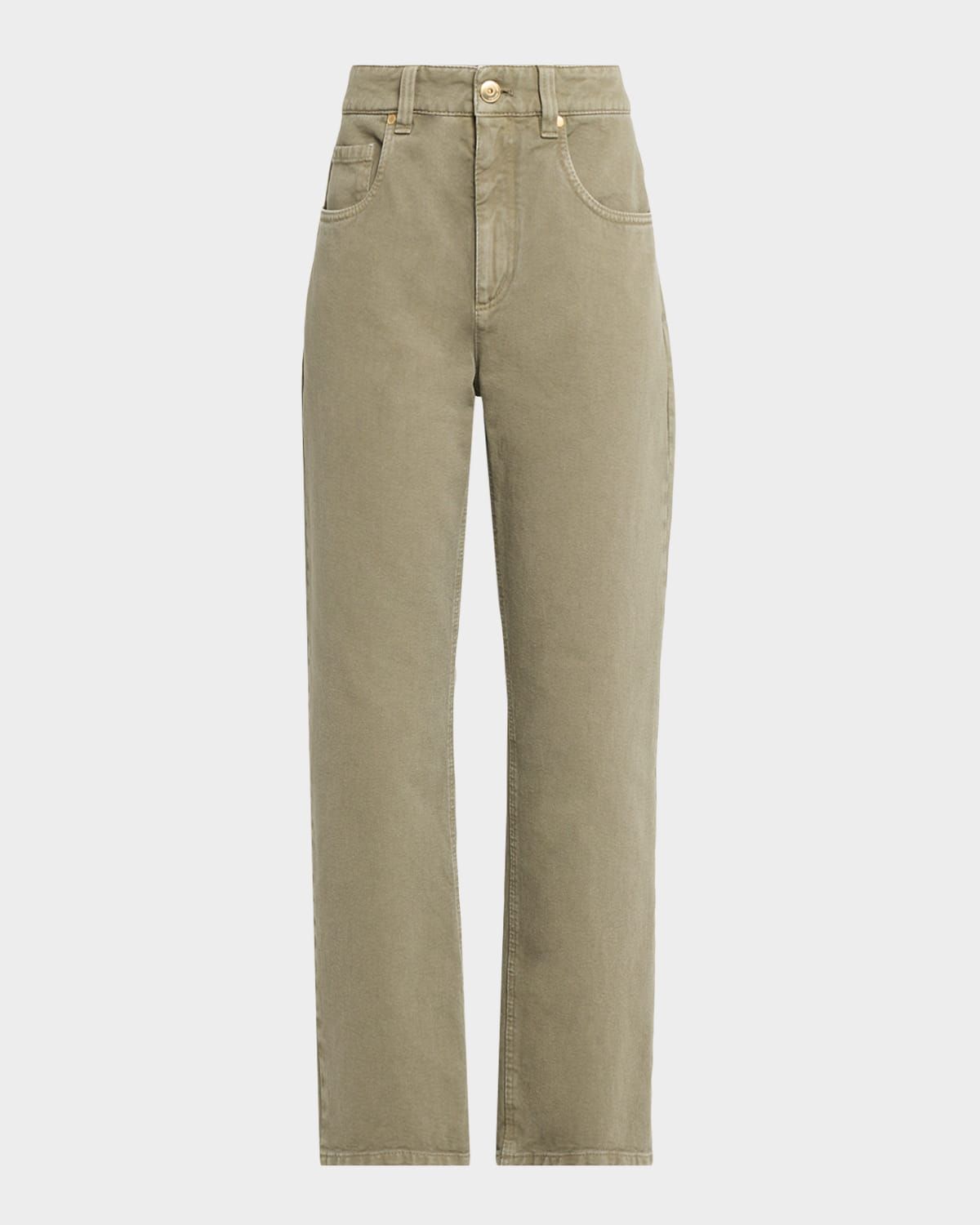 Cotton Bull Retro Straight-Leg Ankle Pants
