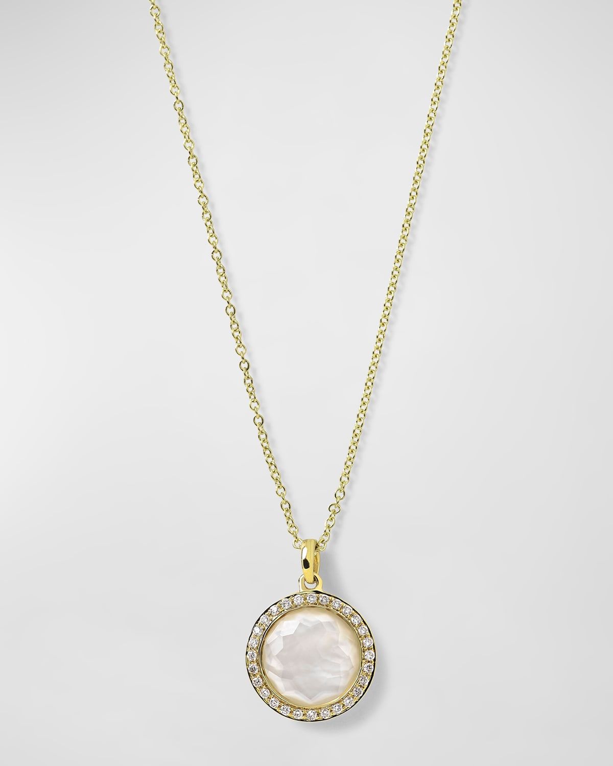 Small Pendant Necklace in 18K Gold with Diamonds