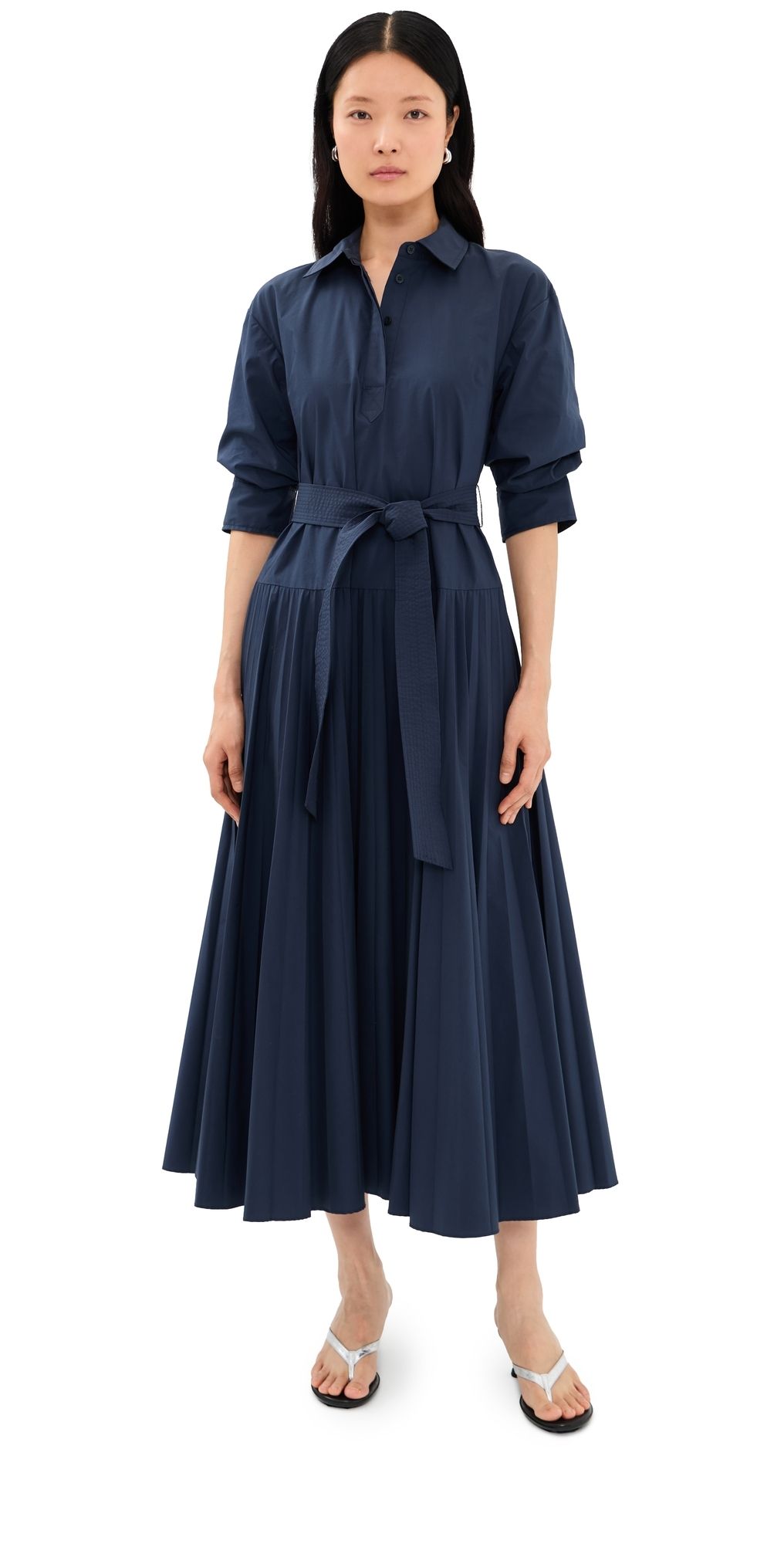 SIMKHAI Arlo Belted Maxi Dress Midnight M