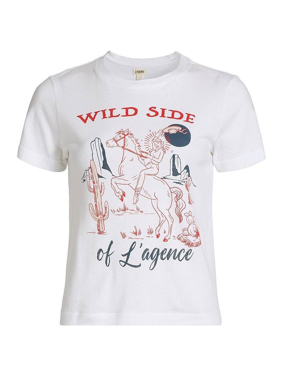 Women's Eliza Wild Side Crewneck T-Shirt - White - Size Medium