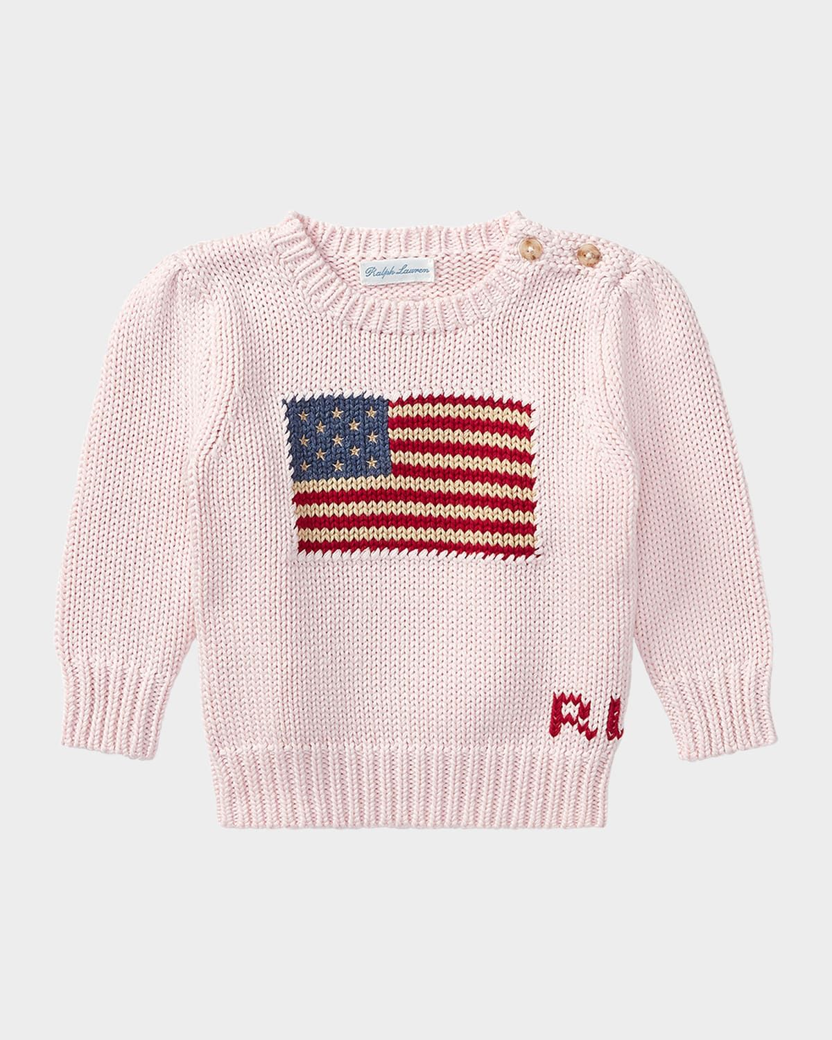 Girl & apos;s Flag Intarsia Knit Sweater