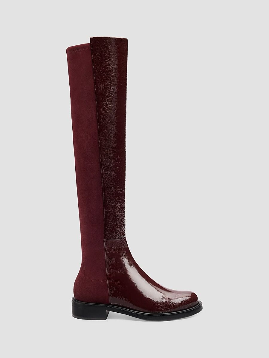 Stuart Weitzman Women's 5050 Gisele Suede & Leather Tall Boots - Boy'senberry - Size 10