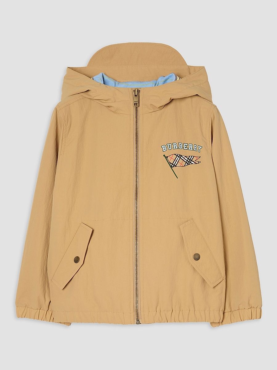 Little Boy's & Boy's Hooded Nylon Jacket - Sand - Size 8