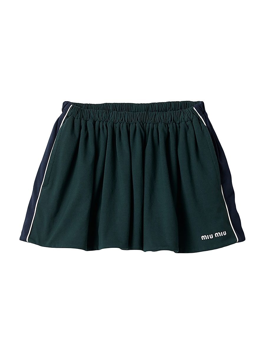 Women's Cotton Jersey Mini-Skirt - Green - Size XS