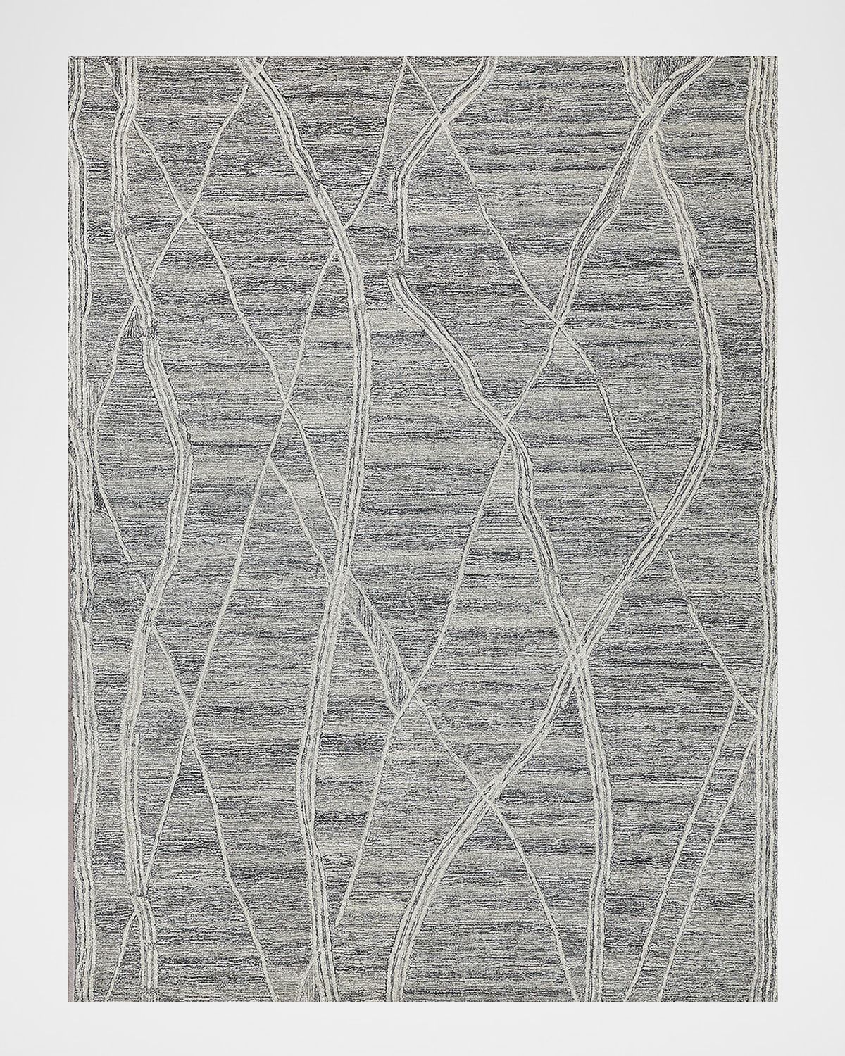 Tangiers Hand-Tufted Gray/Ivory Rug, 6 & apos; x 9 & apos;
