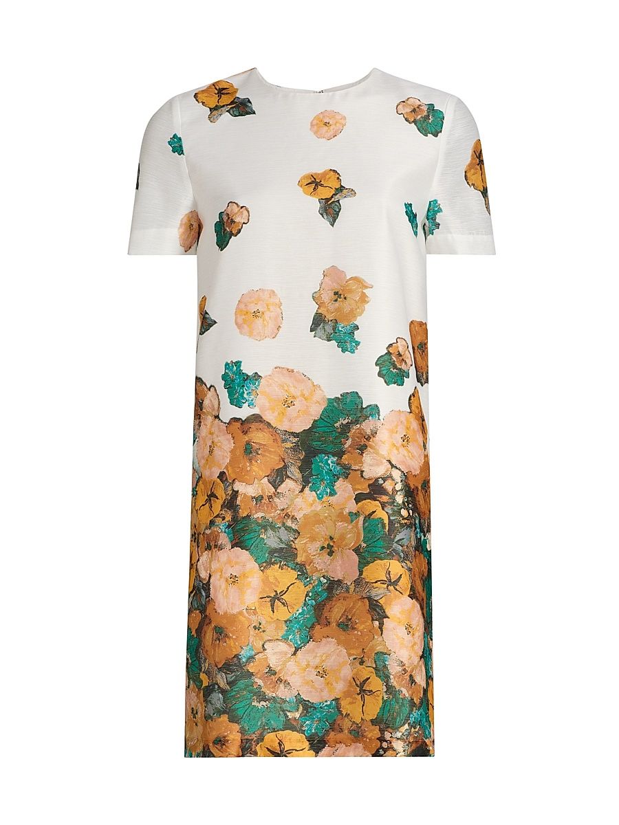 Women's Falling Florals Voile Minidress - White Multi - Size 0