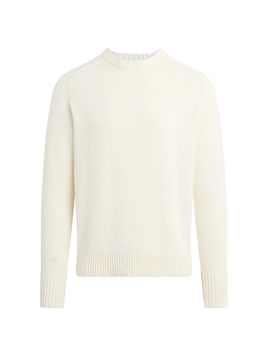 Men's Lloyd Cotton Crewneck Sweater - Natural - Size Large