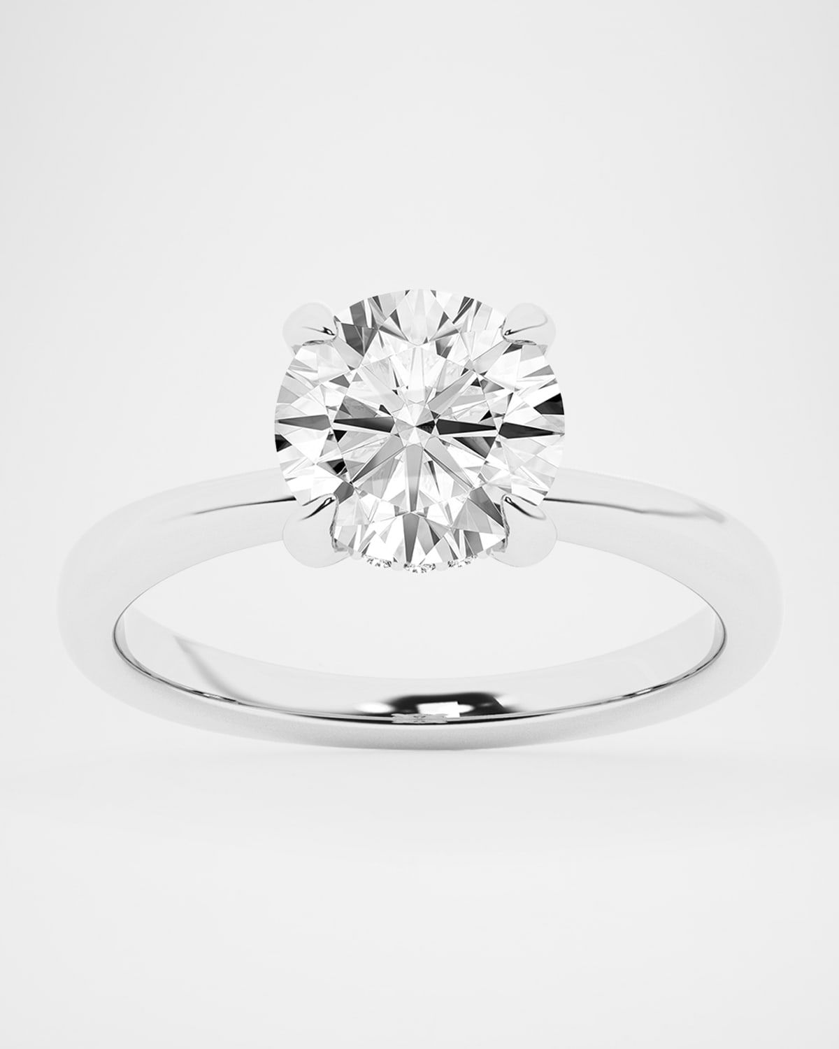 Lab Grown Diamond 18K White Gold Round Solitaire Ring, 2.06tcw, Size 7
