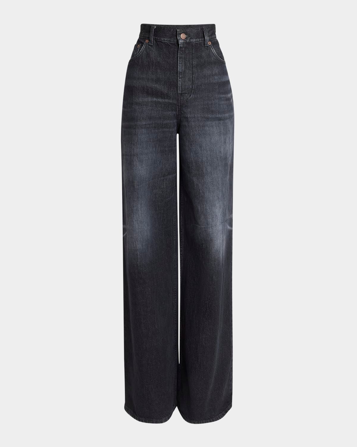 High-Rise Wide-Leg Palazzo Jeans