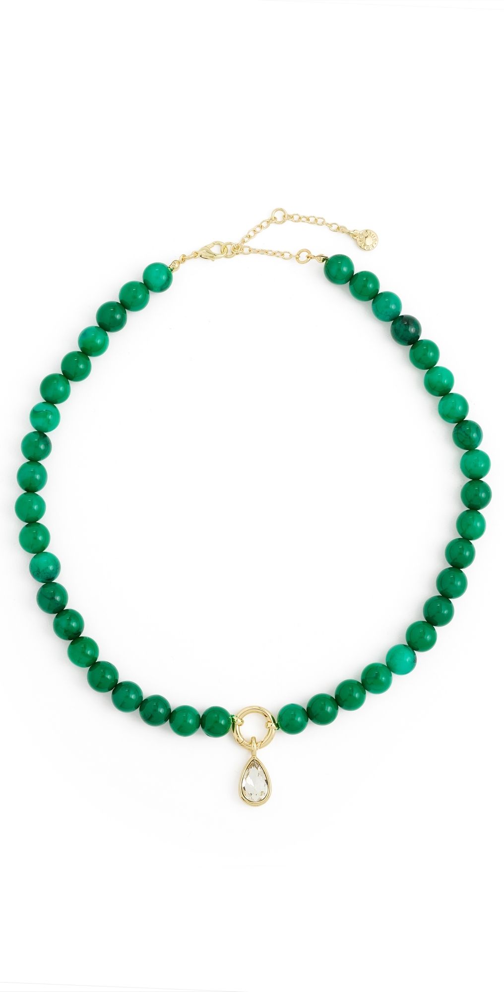 BaubleBar Janette Beaded Ring Necklace Dark Green One Size