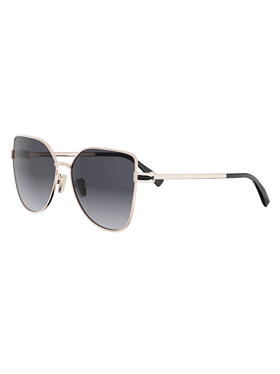 Women's B. Zero1 57MM Square Sunglasses - Shiny Rose Gold Gradient Smoke