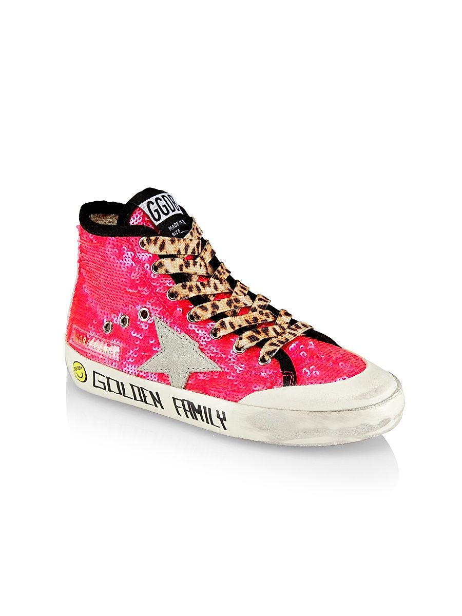 Baby Girl's, Little Girl's & Girl's Francy Penstar Sequin High-Top Sneakers - Pink Ice Silver - Size 4 (Baby)