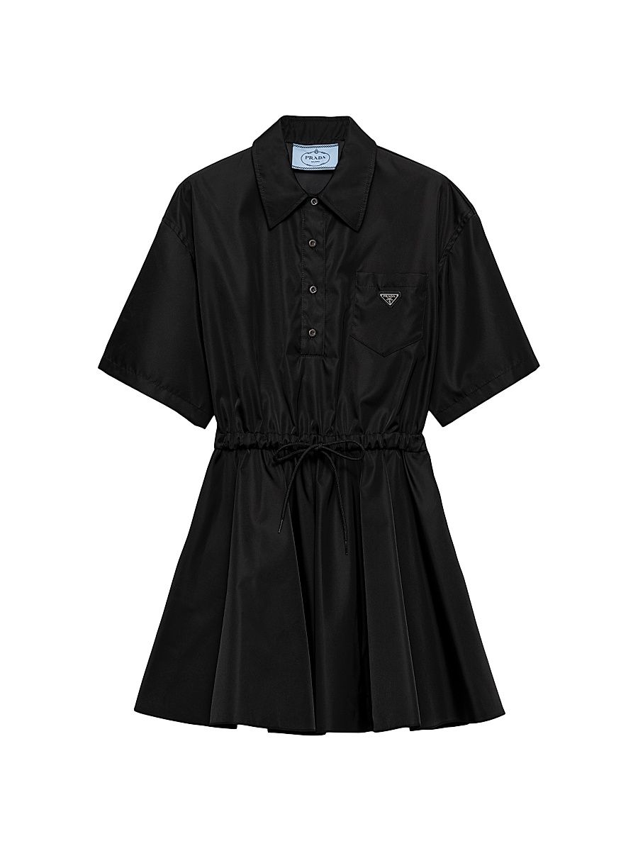 Women's Short-sleeved Re-Nylon Dress - Black - Size 10