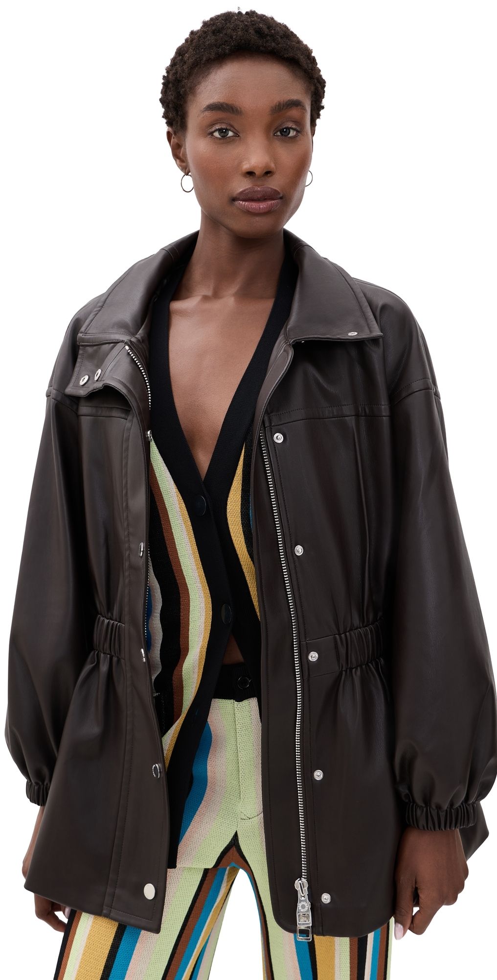 SIMONMILLER Yara Faux Leather Jacket Dark Choco Brown XS/S