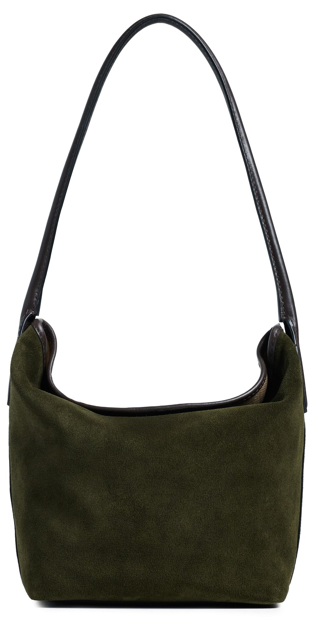 Madewell Suede Port Lid Shoulder Bag Dried Olive Multi One Size