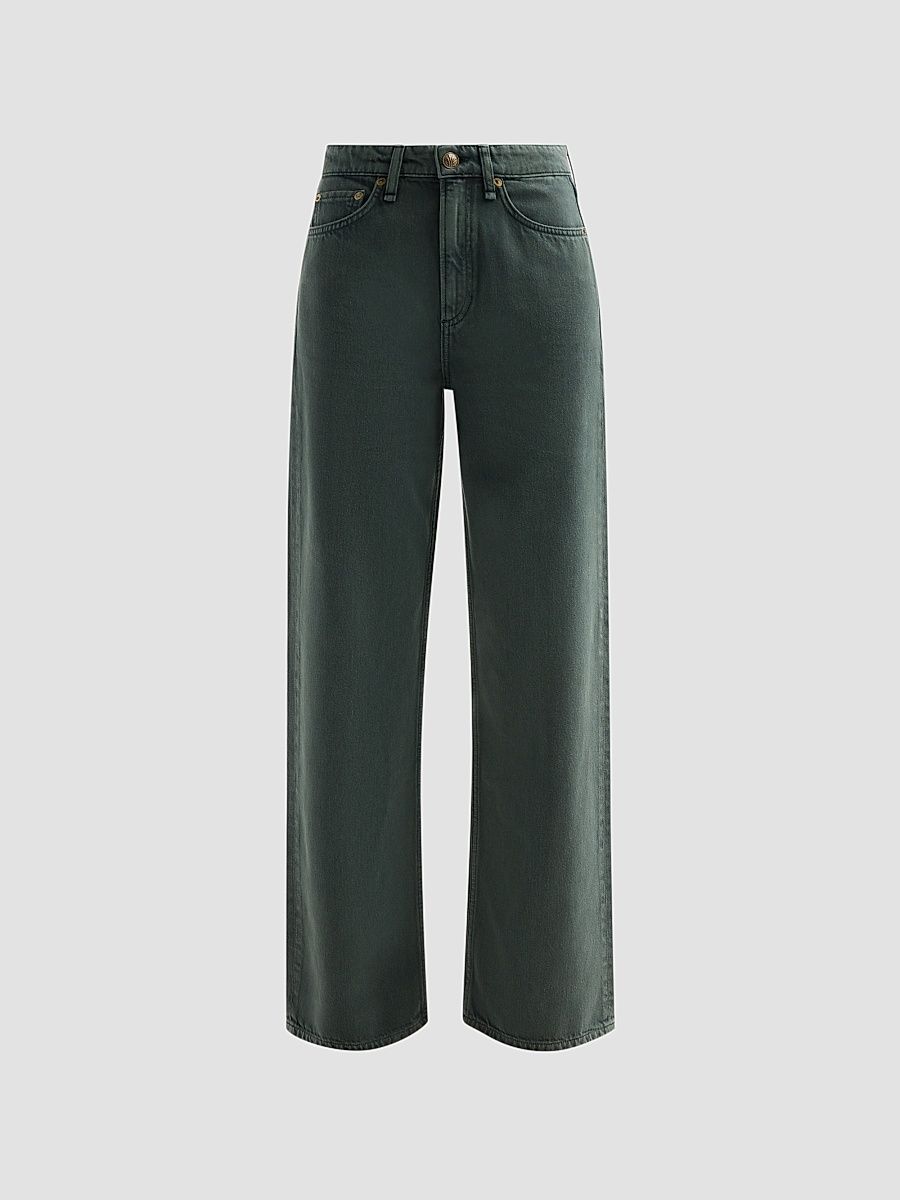 Women's Logan Wide-Leg Jeans - Forest Green Stone - Size 32