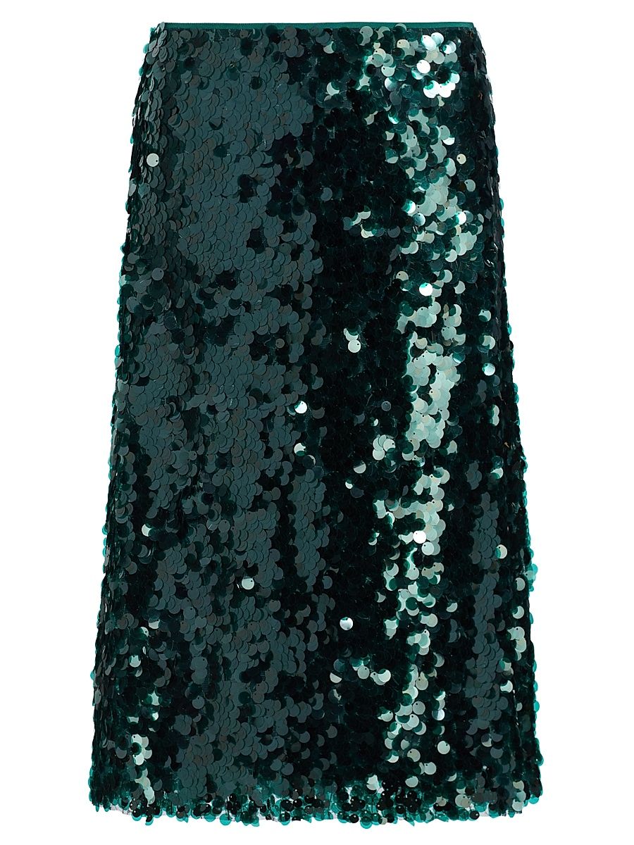 Women's Lucite Sequined Midi-Skirt - Juniper - Size 8