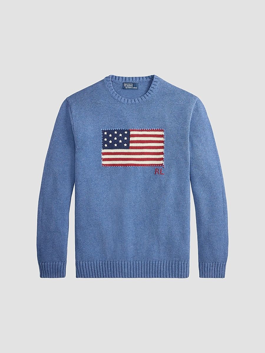 Men's The Iconic Flag Sweater - Blue Borage Heather - Size XXL