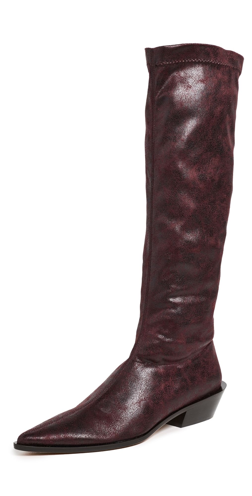 Tibi Bronson Faux Leather Boots Wine 39