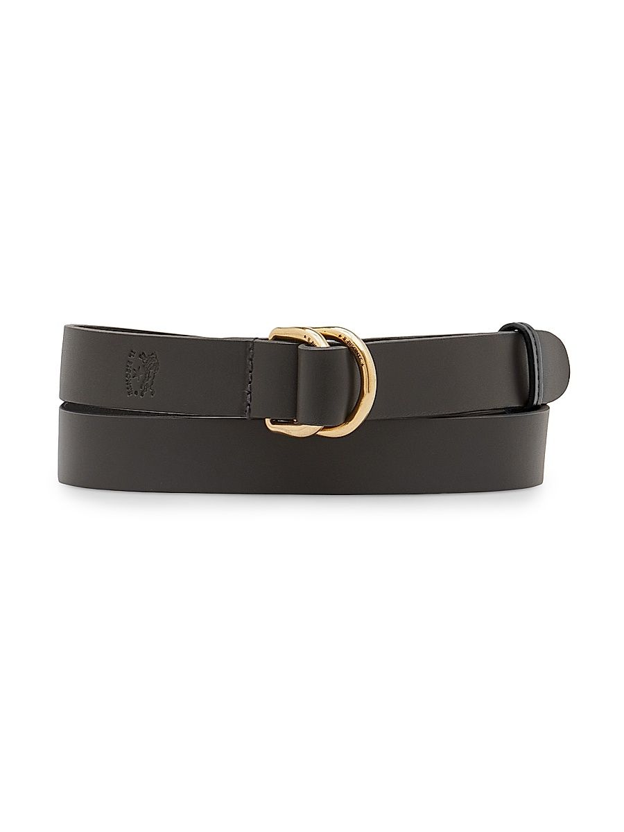 Women's Leather Double D-Ring Buckle Belt - Nero