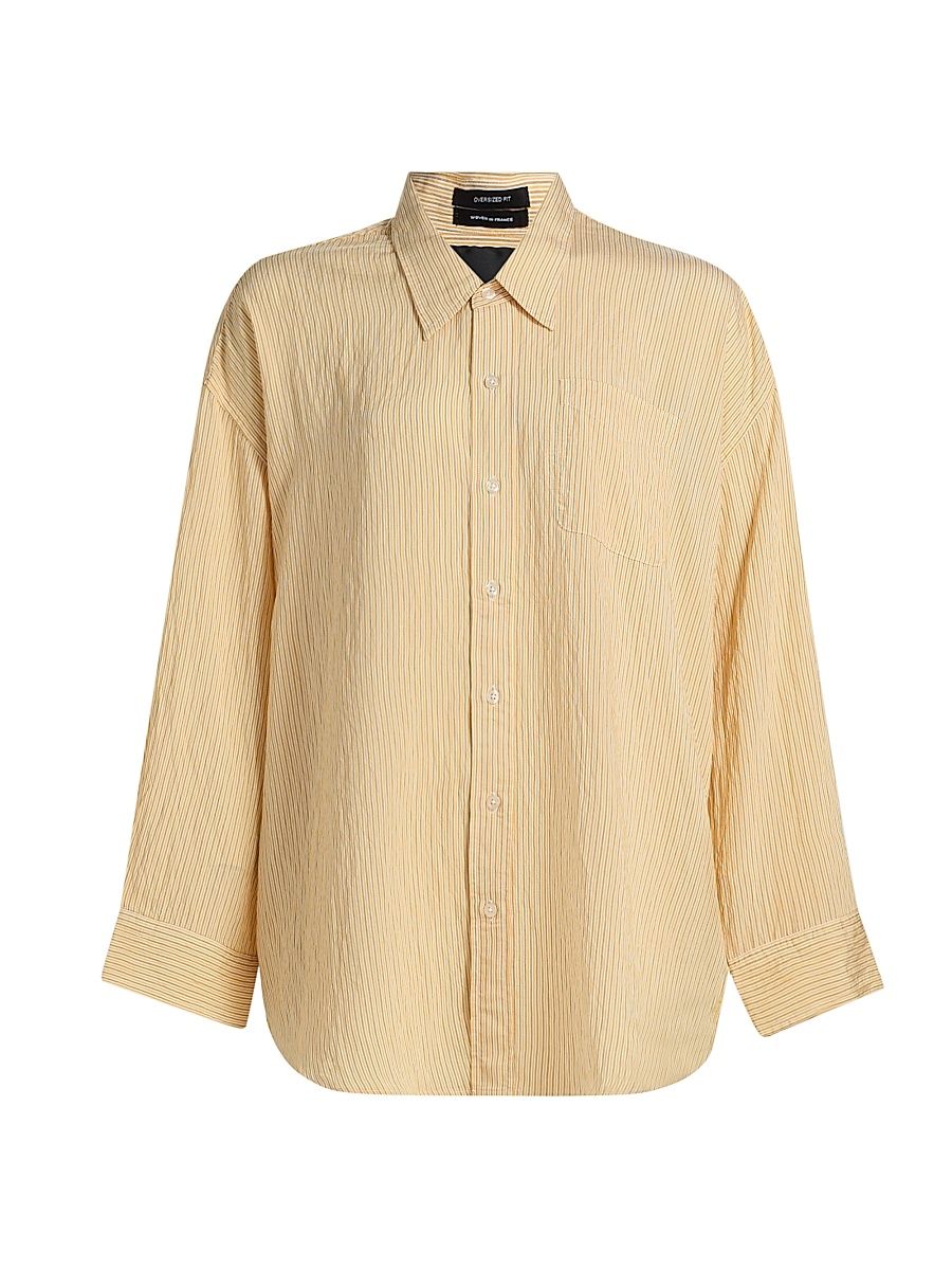 Women's Drop-Neck Striped Shirt - Orange Stripe - Size XL