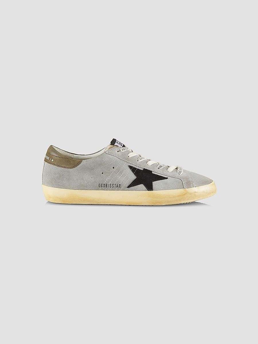 Men's Super-Star Suede Low-Top Sneakers - Grey Black Forest Green - Size 7