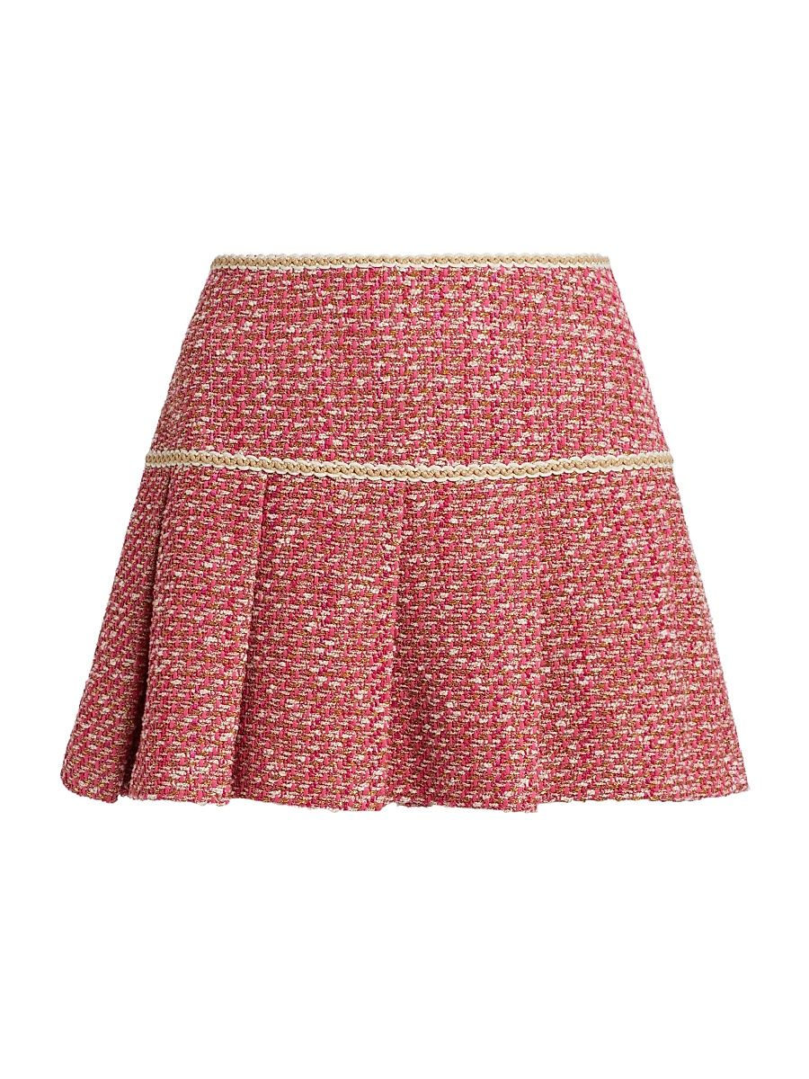 Women's Anya Tweed Pleated Skort - Pink Petunia Boucle - Size 10