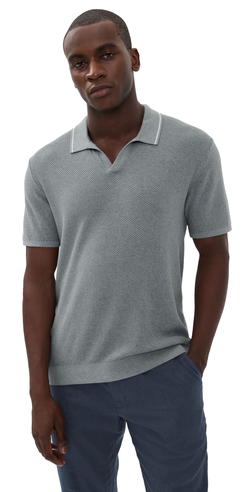 Marine Layer Greyson Sweater Polo Slate S