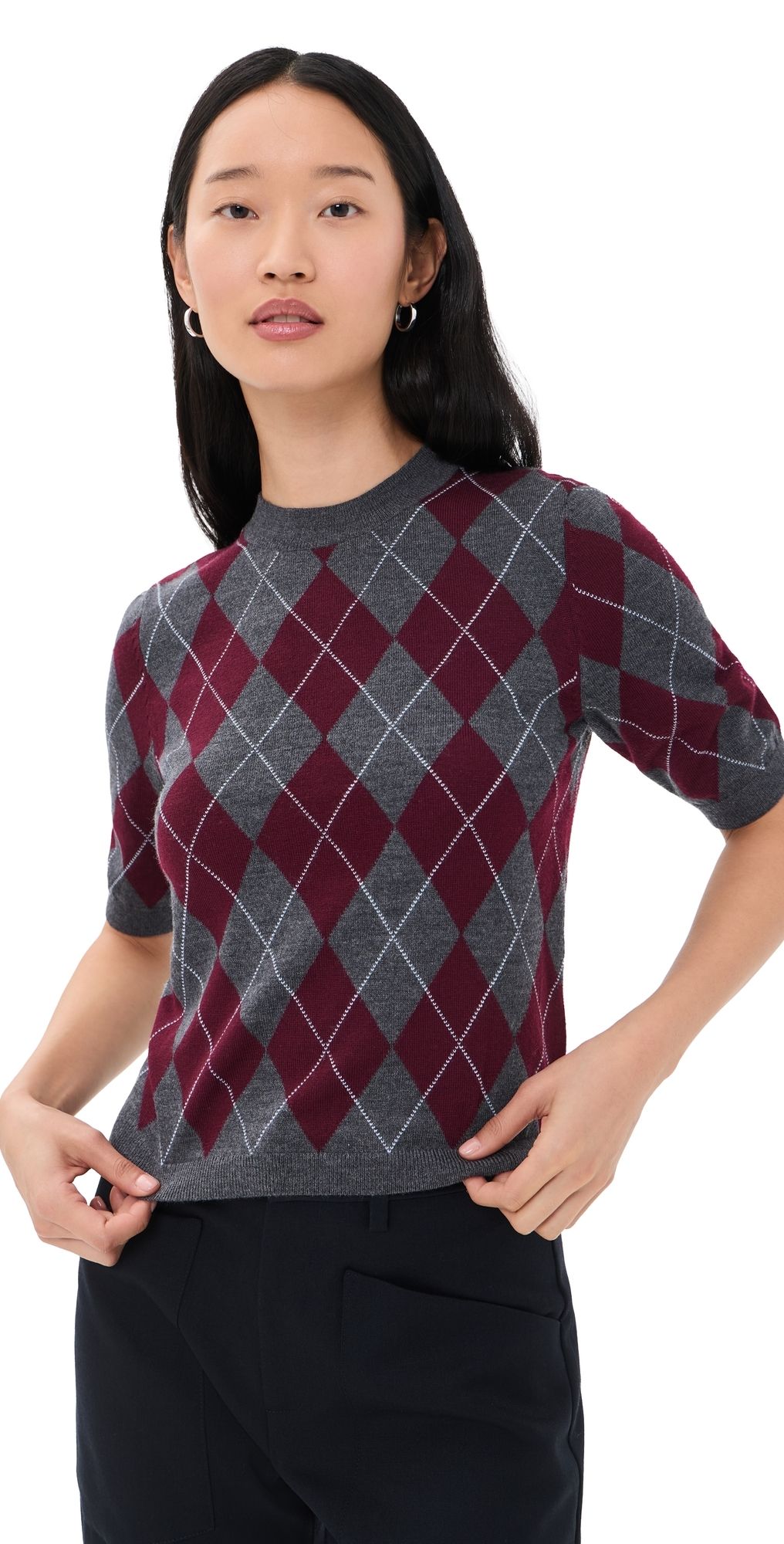 Secular Fitted Crew Argyle Pullover Argyle S