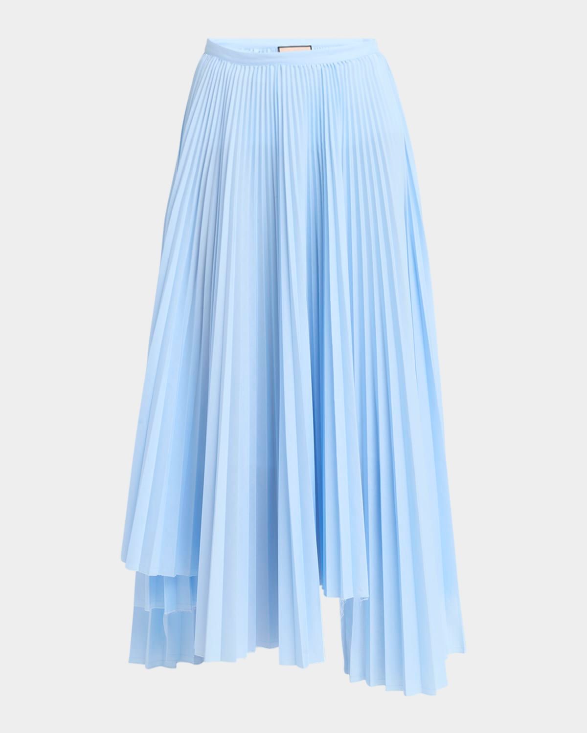 Long Asymmetric Pleated Skirt
