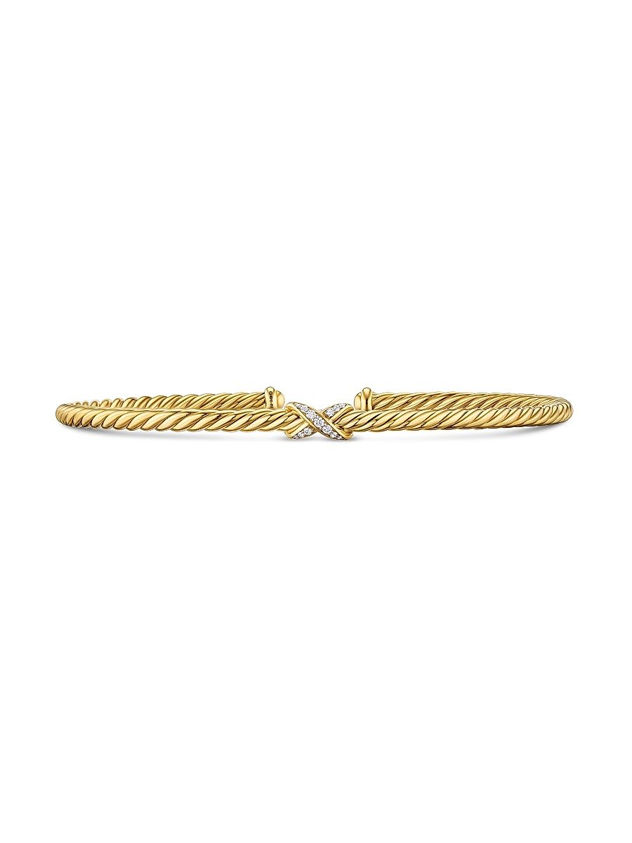 Women's Micro Cablespira Flex x Bracelet in 18K Yellow Gold - Diamond - Size Medium