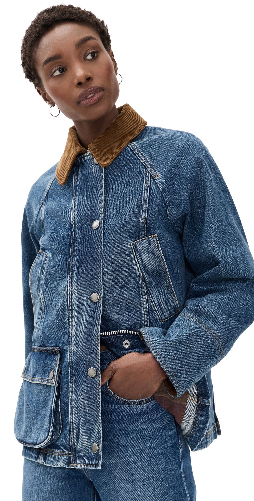 Barbour Denim Modern Beadnell Casual Jacket Mid Blue Denim/Classic 10