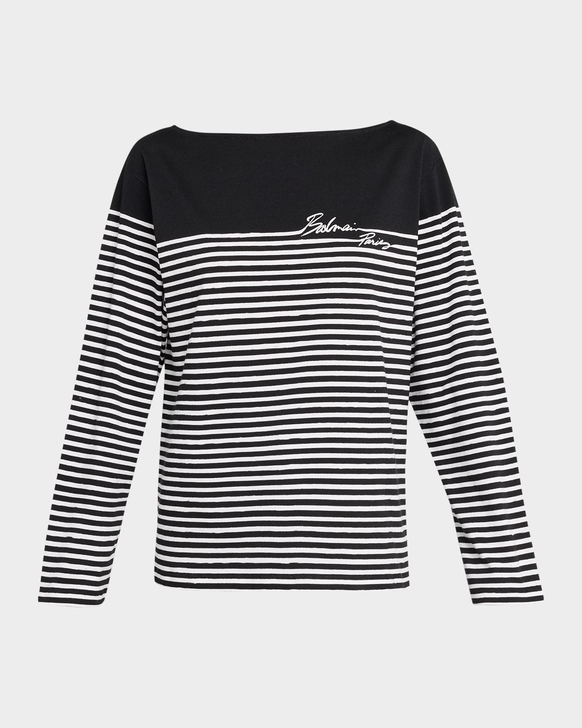 Balmain Marinier Striped Bateau-Neck Top