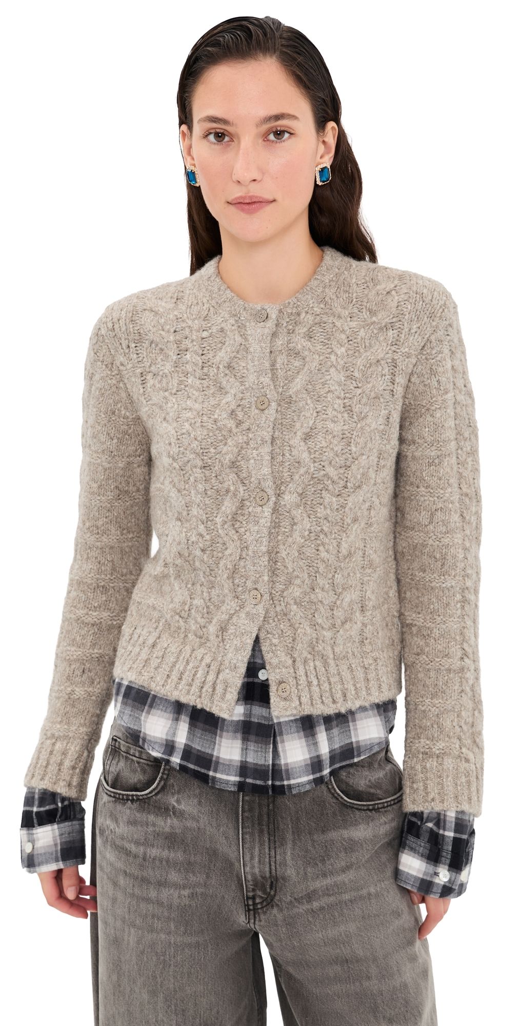 Acne Studios Fitted Cardigan Medium Beige S