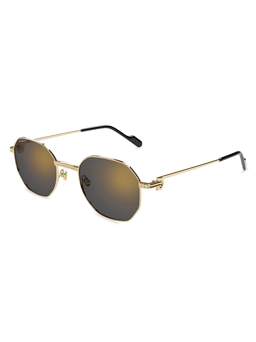 Women's Première De Cartier 50MM Round Sunglasses - Gradient Gold