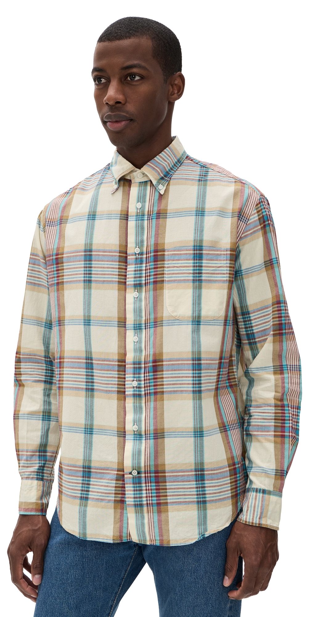 Gitman Vintage Archive Madras Shirt Tan L