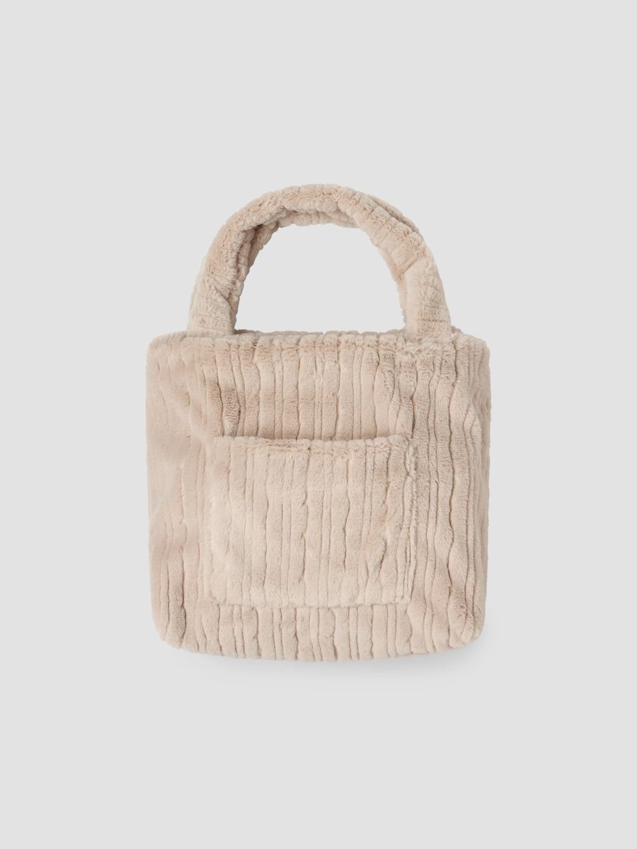 Barefoot Dreams 2-Piece Faux Fur Blanket & Bag Set - Sandstone