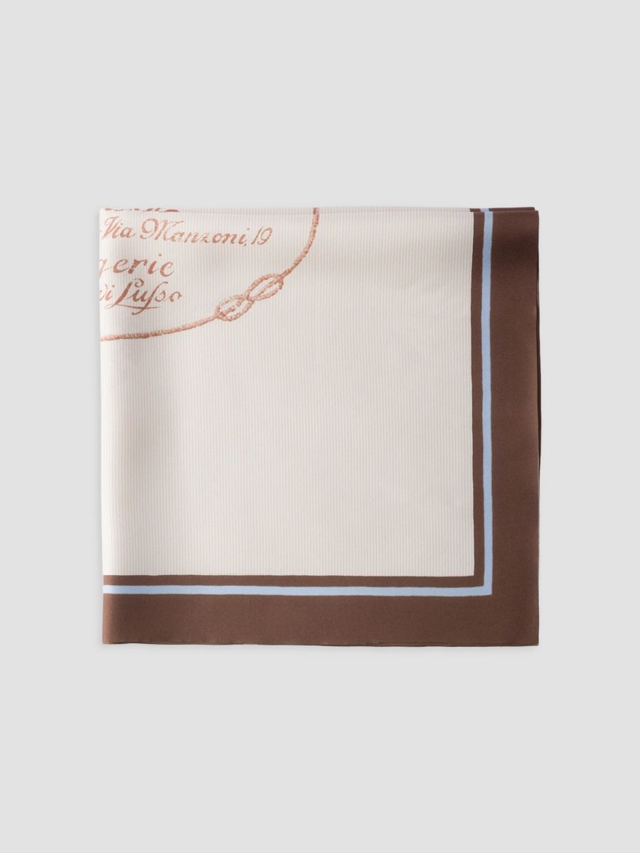 Prada Men's Printed Twill Scarf - Brown