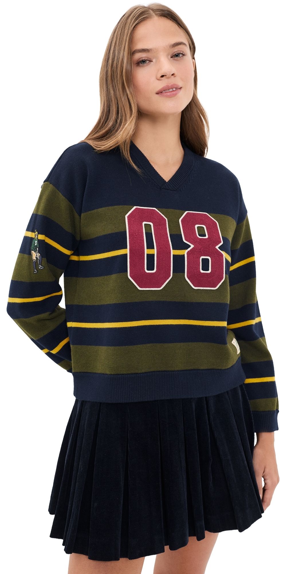 Sea Mina Novelty V Neck Sweater Green XXS