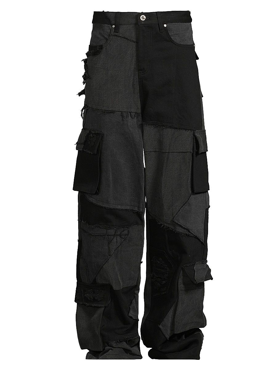 Men's Destroyed Paneled Cargo Pants - Coal - Size 40