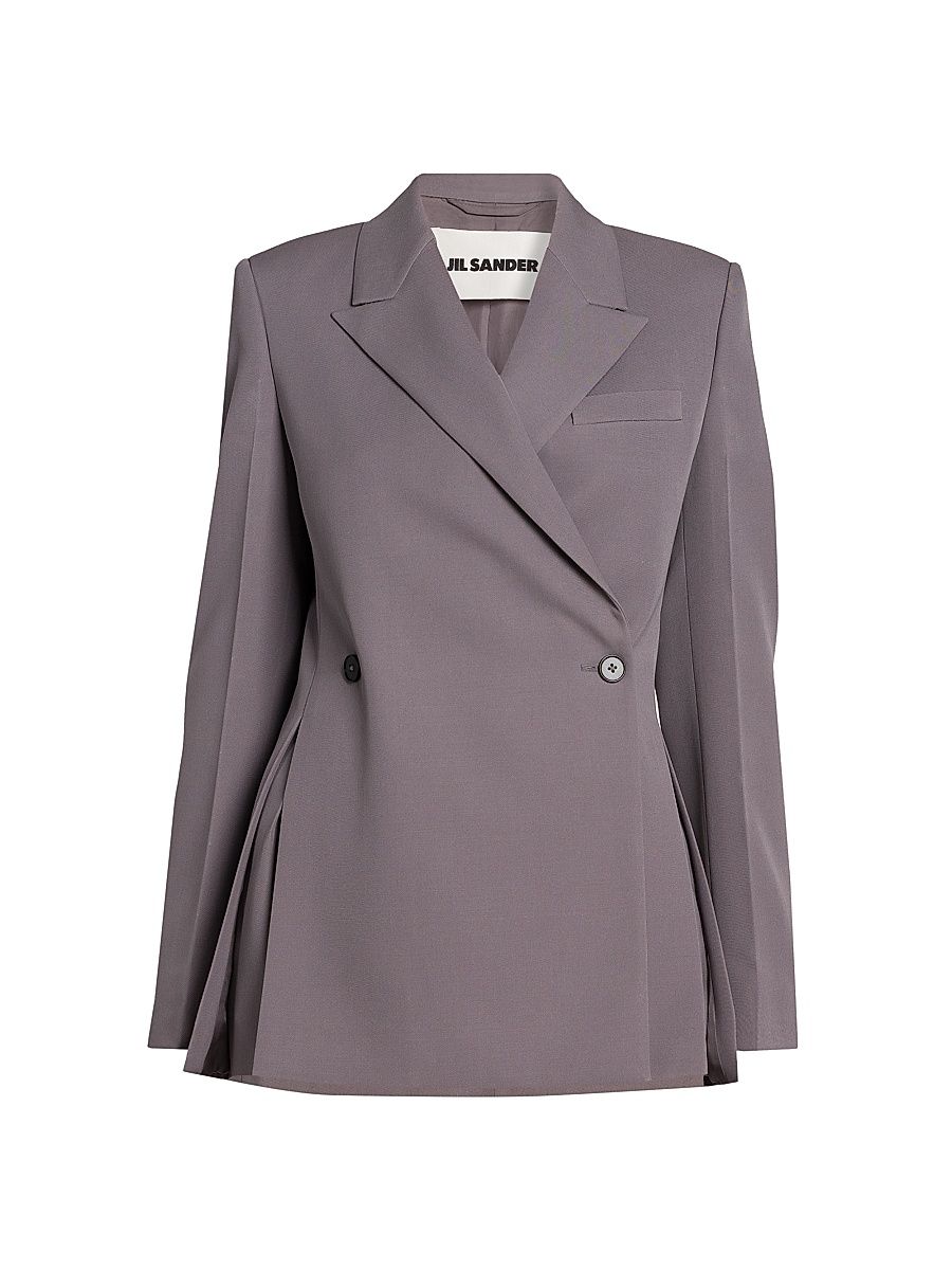 Women's Wool Double-Breasted Jacket - Red Lotus - Size 10