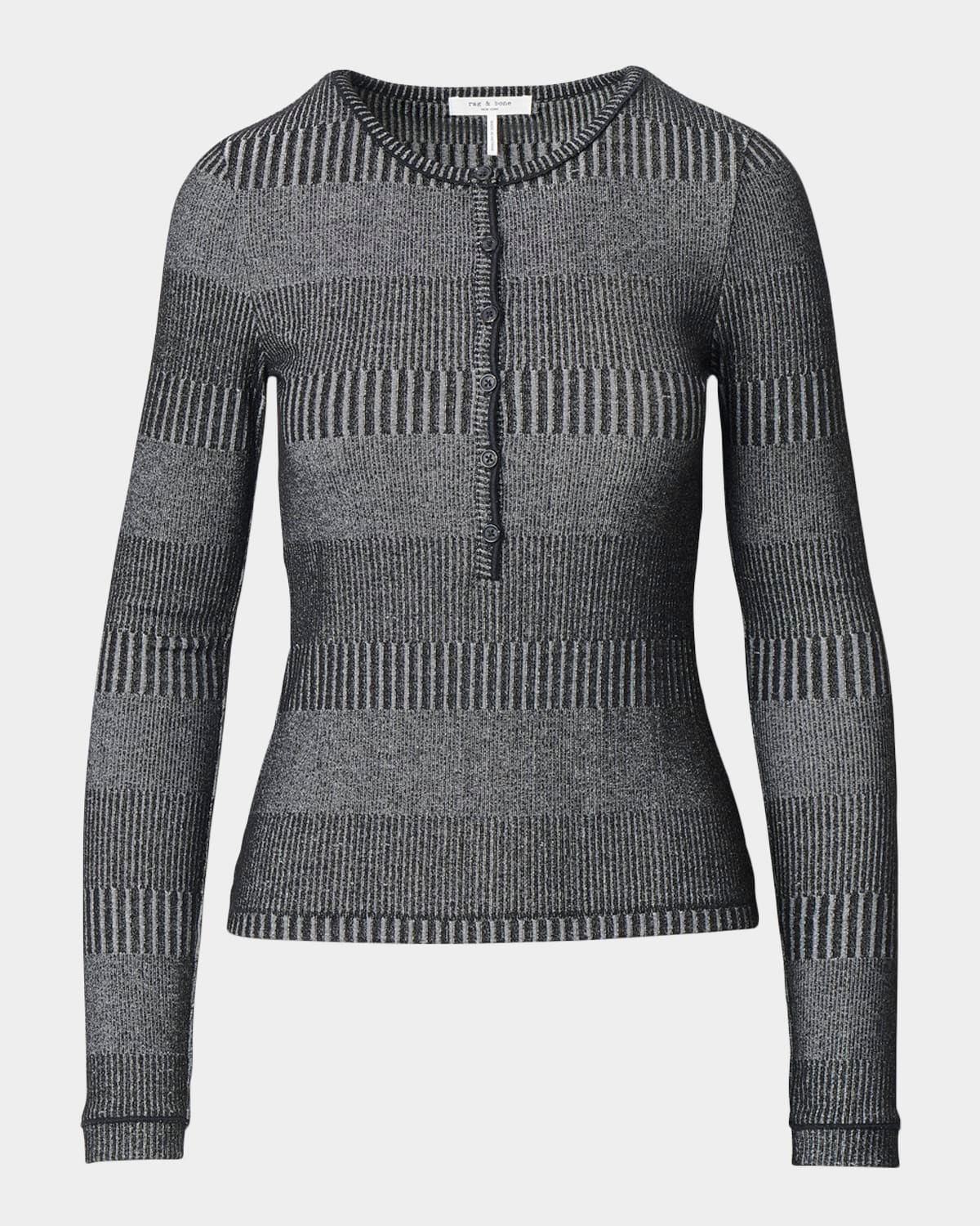 The Knit Two-Tone Henley Top