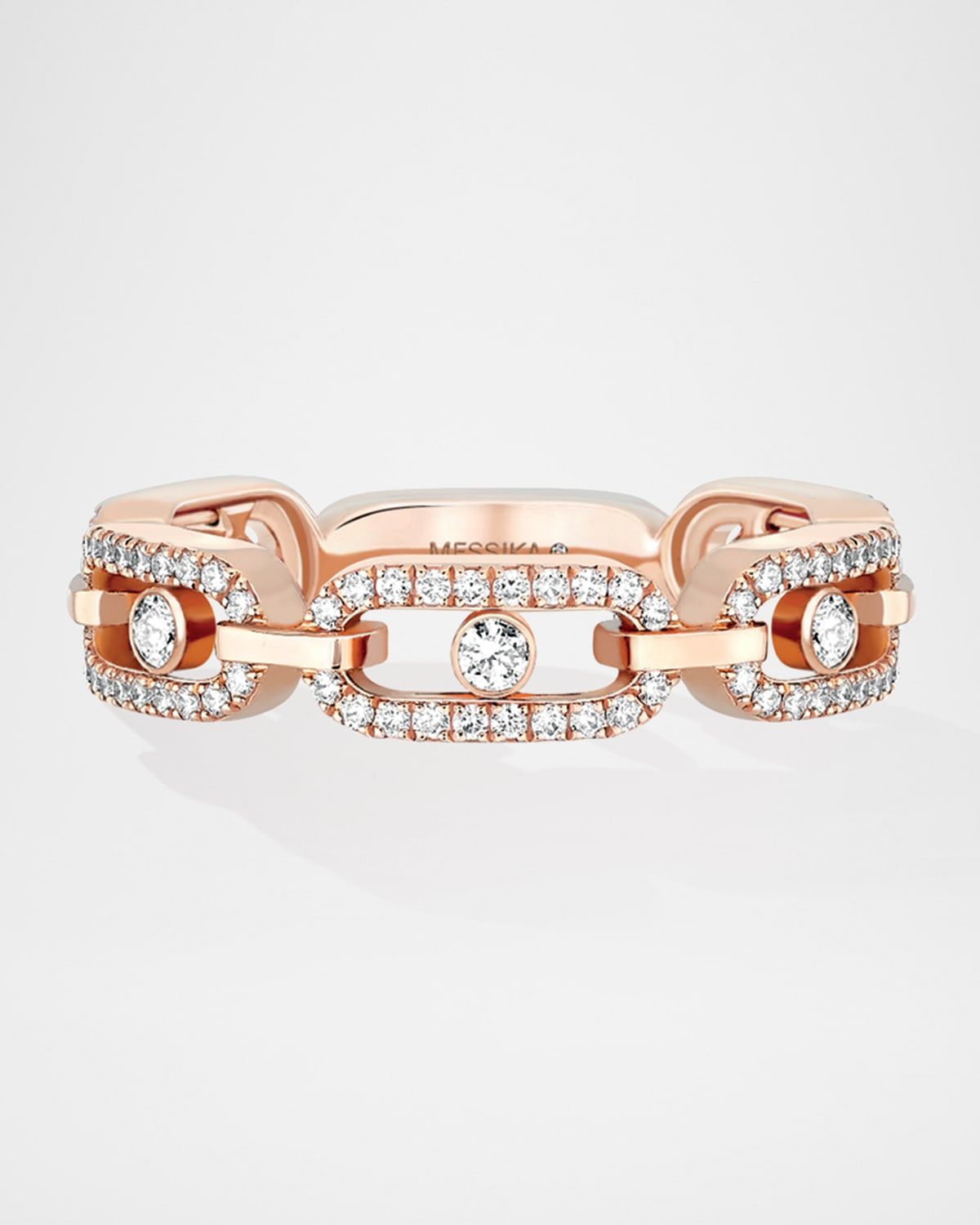 MOVE LINK 18K ROSE GOLD MULTI-PAVÉ RING
