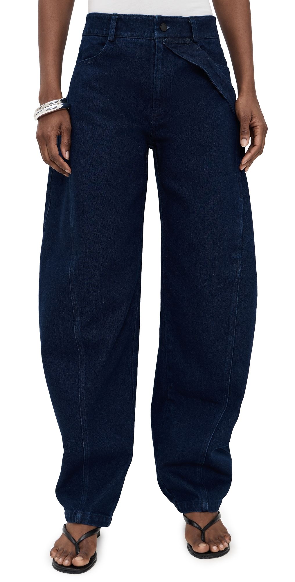 Cultnaked Barrel Jeans In Raw Denim Navy XXL
