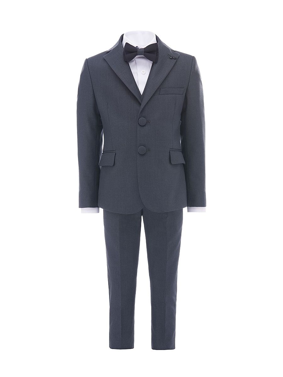 Baby Boy's, Little Boys & Boy's Peak Lapel Tuxedo - Steel Blue - Size 14