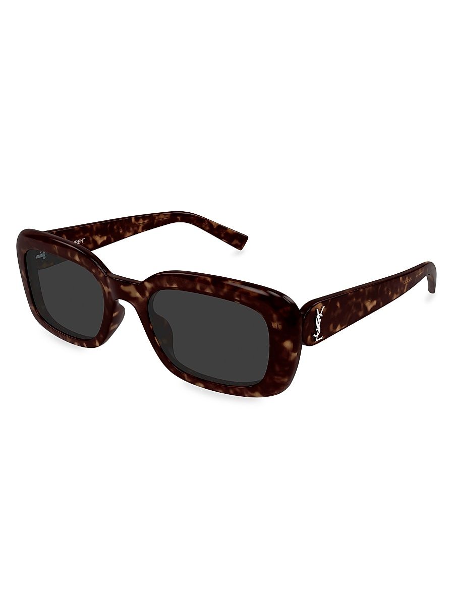 Women's Color Animation 53MM Rectangular Sunglasses - Havana Black
