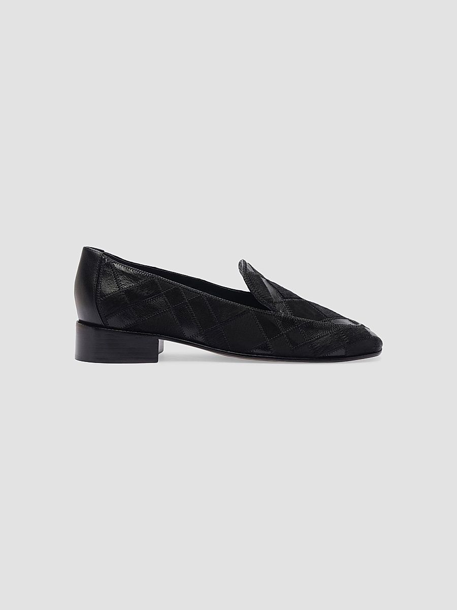 Women's Annelise 30MM Calf Hair & Leather Loafers - Black - Size 6