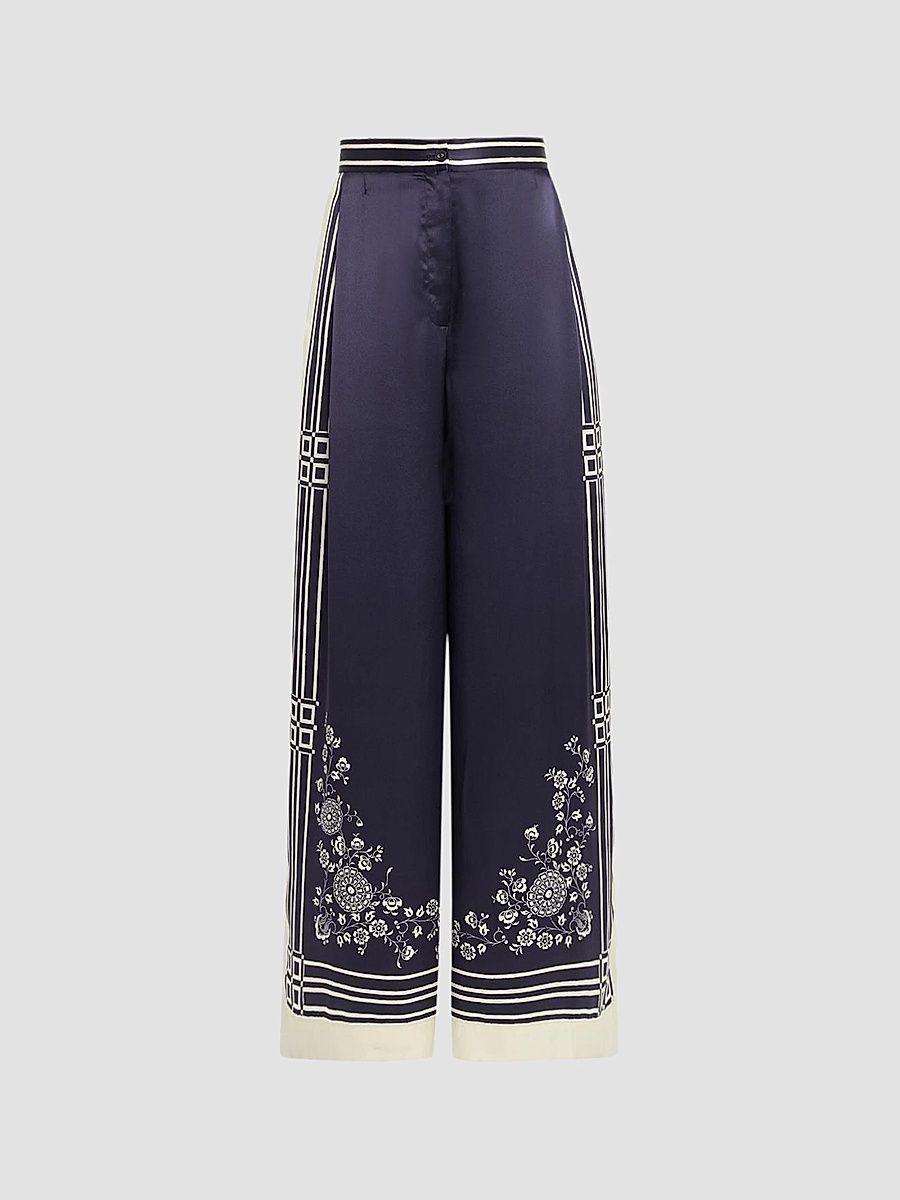 Women's Banderra Printed Wide-Leg Pants - Ink - Size 10
