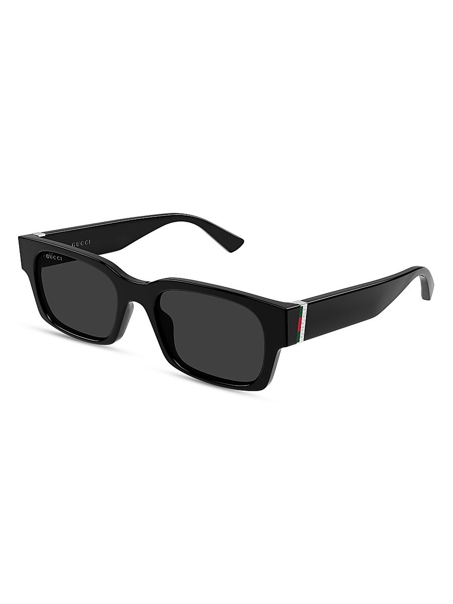 Men's Vertical Web 52MM Rectangular Sunglasses - Black