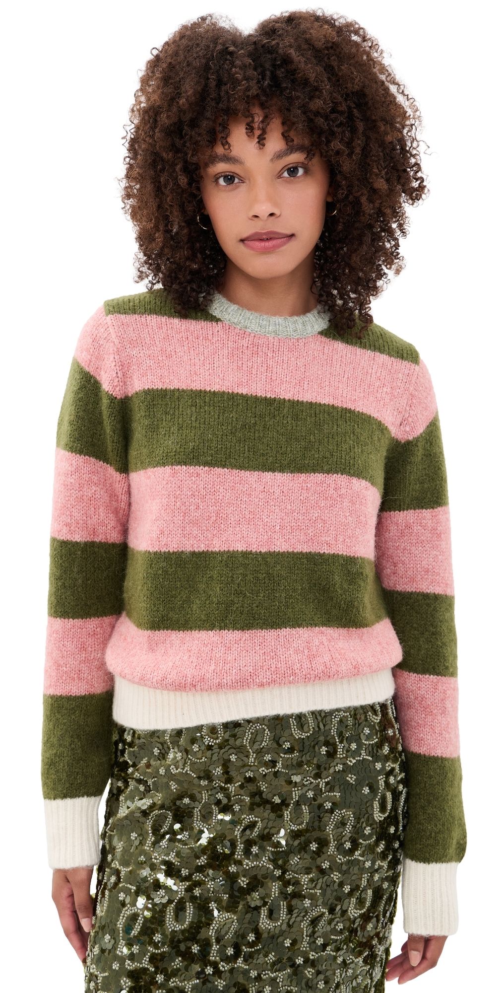 Birds of Paradis Cleo Sweater Pink Stripe M